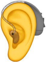 Ear emoji with hearing aid